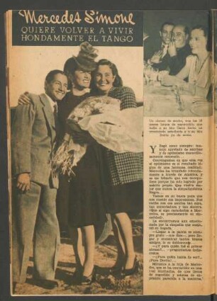 Mercedes Simone quiere volver a vivir hondamente el tango