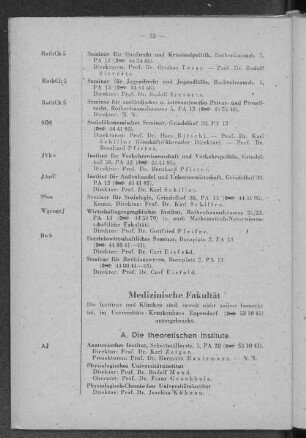 A. Die theoretischen Institute