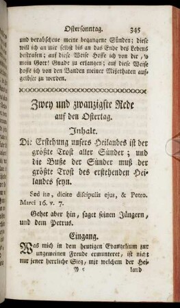 Zwey und zwanzigste Rede auf den Ostertag.