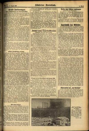 Zweite Ausgabe vom Dienstag, den 16. August 1938.