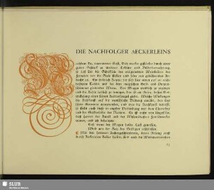 Die Nachfolger Aeckerleins
