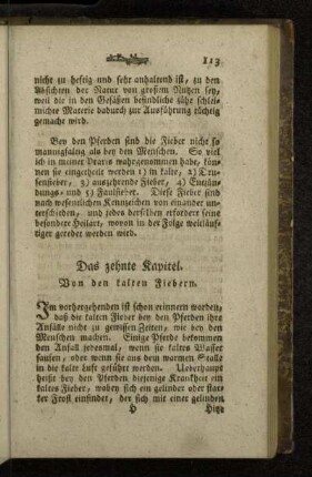 Das zehnte Kapitel. Von den kalten Fiebern.