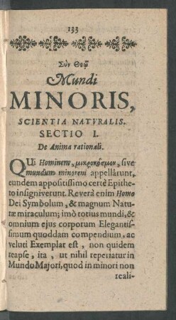 Sectio I. De Anima rationali.