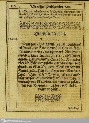 Die eilffte Predigt