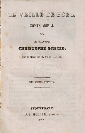 La veille de Noël : conte moral