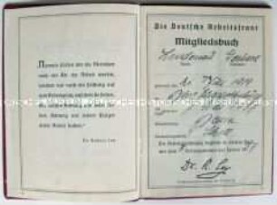 Mitgliedsbuch der Deutschen Arbeitsfront