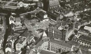 Dresden. Postplatz von Süden. Luftbildschrägaufnahme