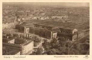 Leipzig: Hauptbahnhof, Fliegeraufnahme aus 200 m Höhe