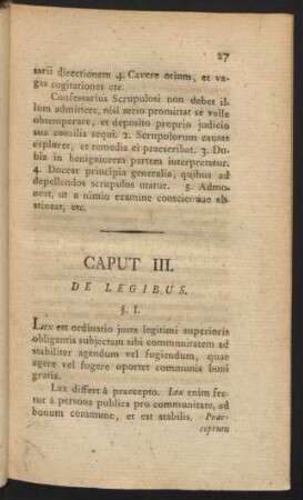 Caput III. De Legibus
