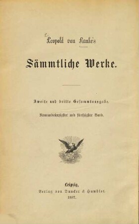 Leopold von Ranke's sämmtliche Werke, 49/50. Zur Geschichte Deutschlands und Frankreichs im neunzehnten Jahrhundert