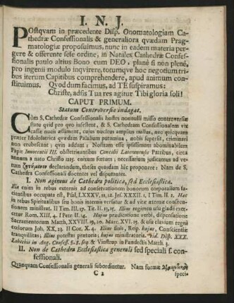 Statum Controversiae indagat.