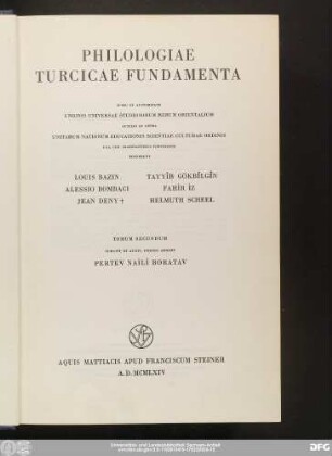 T. 2: Philologiae Turcicae Fundamenta