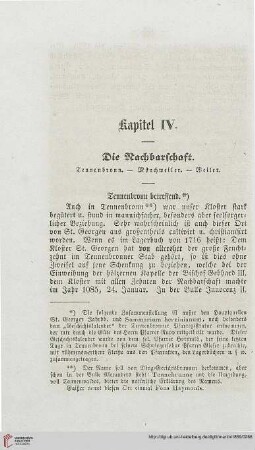 Kapitel IV: Die Nachbarschaft