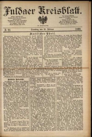 Ausgabe vom Dienstag, den 21. Februar 1899.