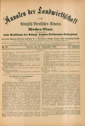 No. 39. Berlin, den 29. September 1869. IX. Jahrgang.