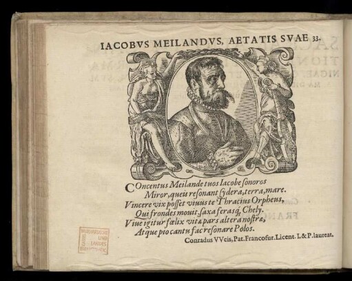 Bildnis von Jacob Meiland und Gedicht von Conrad Weis