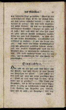 Sinnlichkeit.