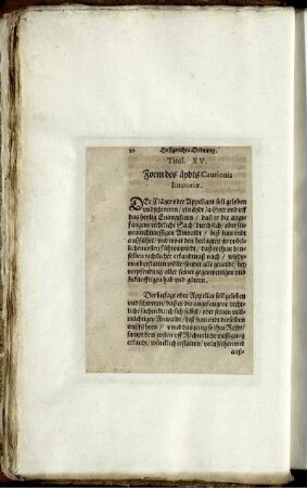 Titul. XV. Form des äydts Cautionis Iuratoriae