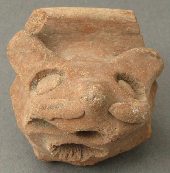 Animal head made of clay