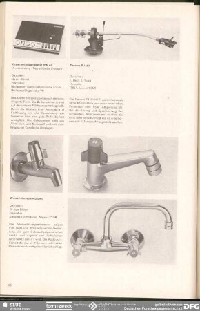 Wasserleitungsarmaturen : Informationen Neue Erzeugnisse