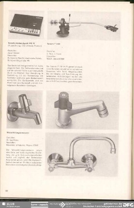 Wasserleitungsarmaturen : Informationen Neue Erzeugnisse