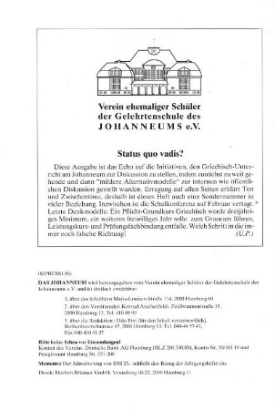 Status quo vadis?