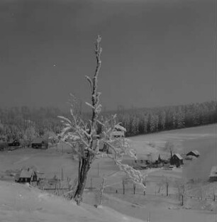 Rehefeld-Zaunhaus. Blick auf den Ort im Winter