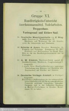 Gruppe VI. Handfertigkeits-Unterricht Anschauungsmittel, Nadelarbeiten