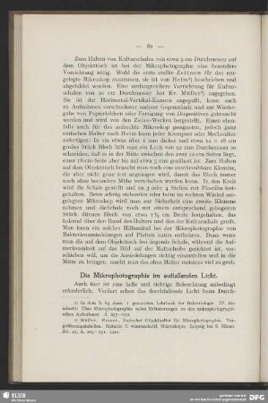Die Mikrophotographie im auffallenden Licht