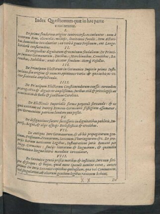 Index Quaestionem quae in hac parte continentur