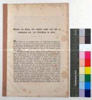 Aufsatz eines unbekannten Autors über die von König Friedrich Wilhelm IV. am 5. Dezember 1848 oktroyierte Verfassung für Preußen