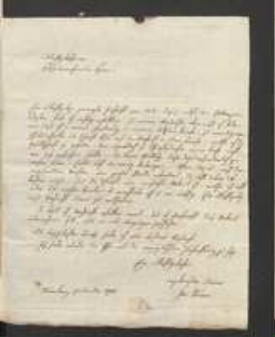 Brief von Jacob Sturm an Johann Jacob Kohlhaas