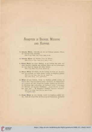 Arbeiten in Bronze, Messing und Kupfer (Nr. 79 - 247)
