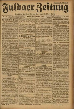 Ausgabe vom Freitag, den 30. November 1923.