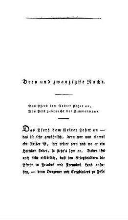 Drey und zwanzigste Nacht