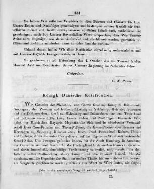Königl. Dänische Ratification.