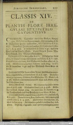 Classis XIV. De Plantis Flore Irregulari Hexapetalo Gaudentibus