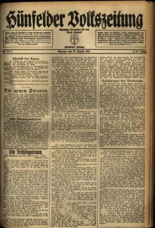 Ausgabe vom Montag, den 22. August 1921.