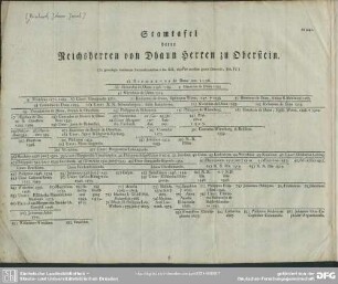 Stamtafel derer Reichsherren von Dhaun Herren zu Oberstein