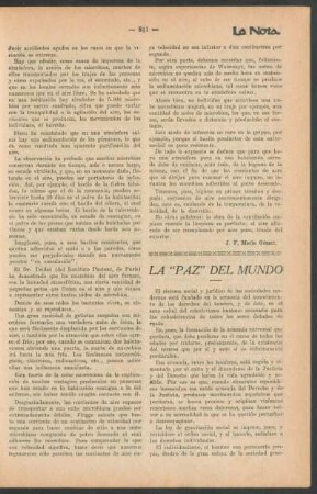 La "paz" del mundo