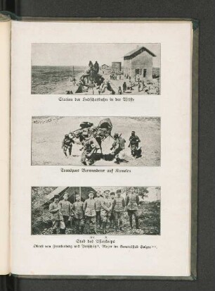 Station der Hedschasbahn in der Wüste und Transport Verwundeter auf Kamelen und Stab des Asienkorps