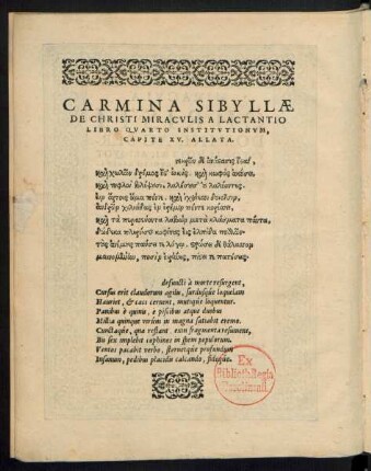 Carmina Sibyllae De Christi Miraculis ...
