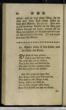 21. Gottes Liebe ist das Leben und die Ruhe der Seele