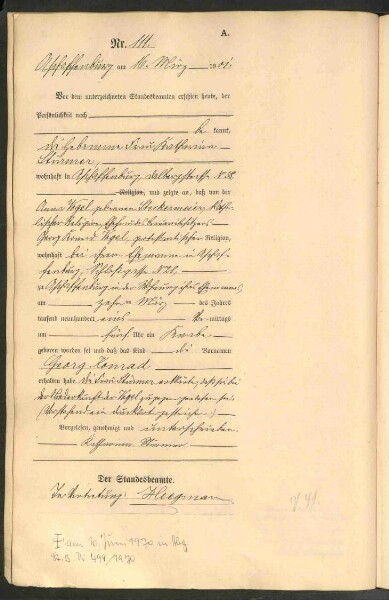 Standesamtsbuch der Stadt Aschaffenburg: Geburten 365/1900 - 184/1901