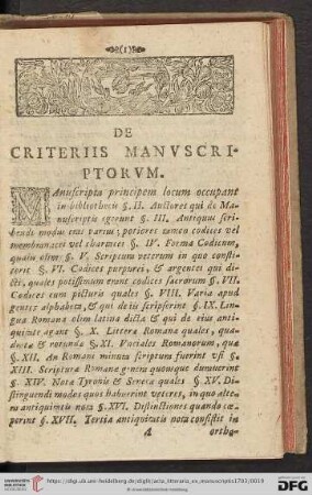 De criteriis manvscriptorvm
