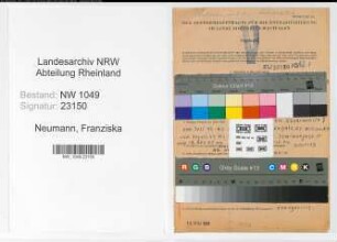 Entnazifizierung Franziska Neumann , geb. 17.02.1895 ()