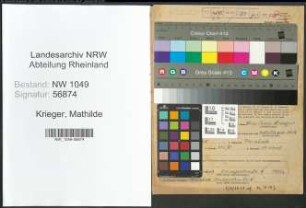 Entnazifizierung Mathilde Krieger , geb. 17.07.1915 ()