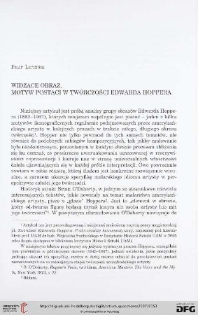 18: Widzące obraz : motyw postaci w twórczości Edwarda Hoppera