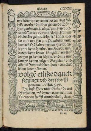 volgen etlike dancksegginge uth der schrifft genamen ...