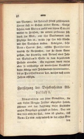 Fortsetzung der Begebenheiten Abdallah´s.